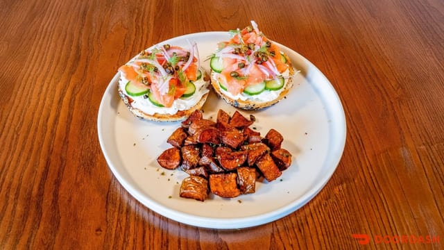 NOVA LOX & CREAM CHEESE BAGEL.